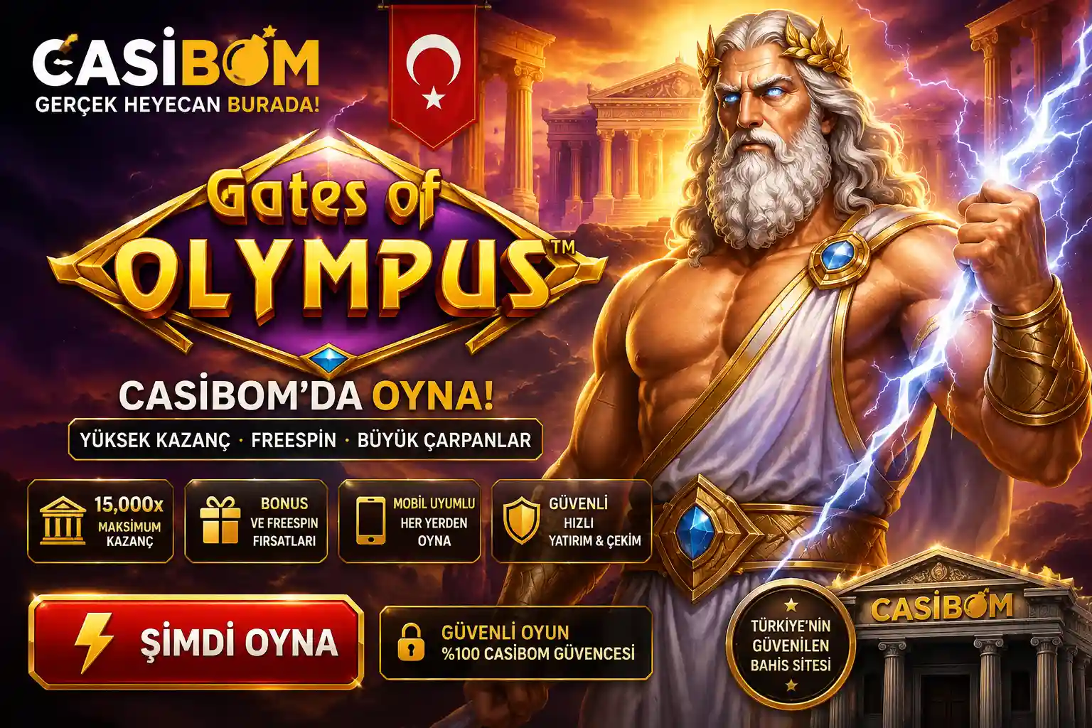 Casibom Gates of Olympus Türkiye oyun görseli